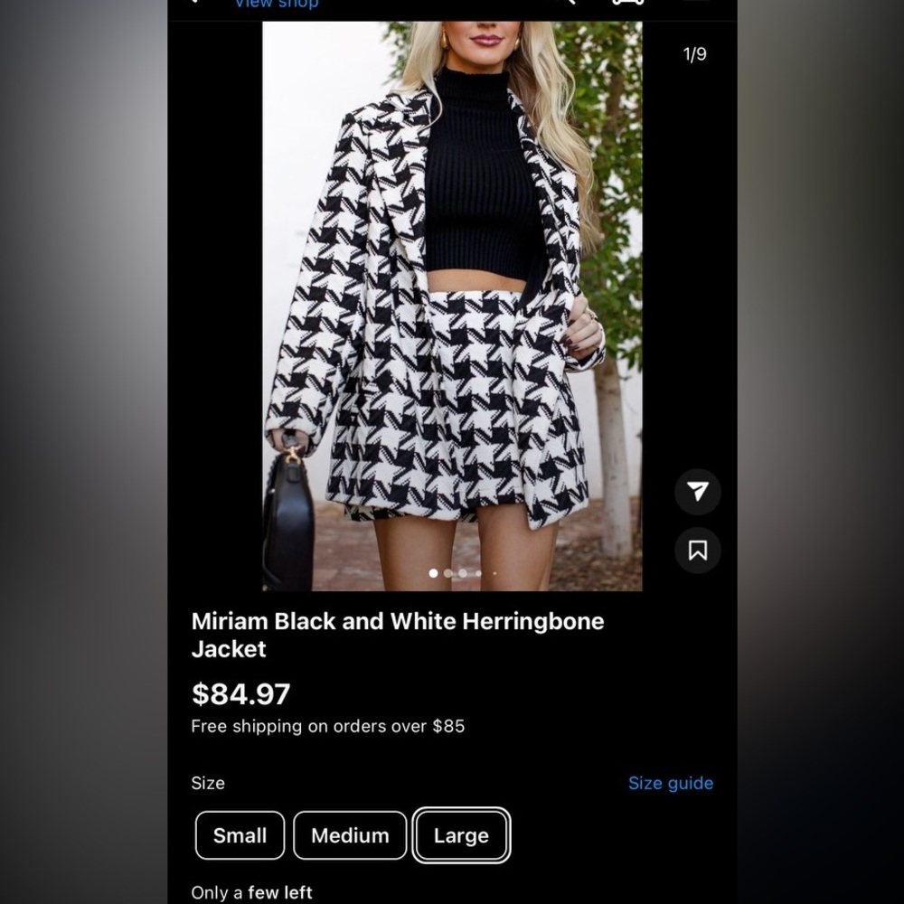 DAVI & DANI Houndstooth Jacket and Skirt -Lg
